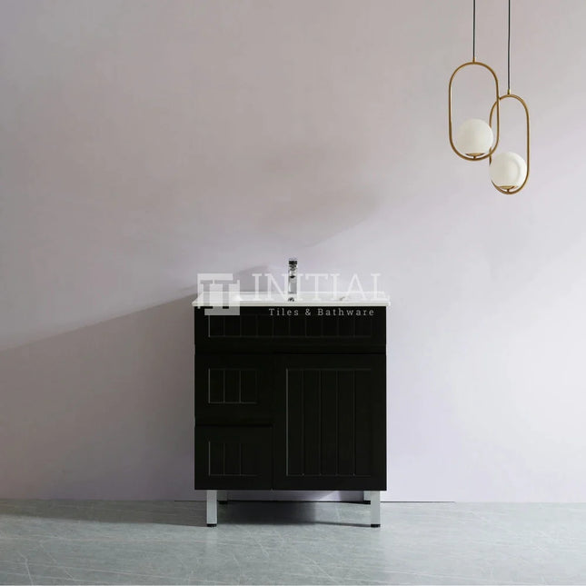 Hampton Modern Shaker Matt Black Freestanding Floor Vanity 750W X 460D X 860H ,