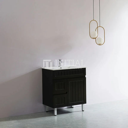 Hampton Modern Shaker Matt Black Freestanding Floor Vanity 750W X 460D X 860H ,