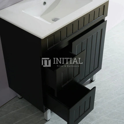 Hampton Modern Shaker Matt Black Freestanding Floor Vanity 750W X 460D X 860H ,