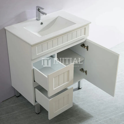 Hampton Modern Shaker Matt White Freestanding Floor Vanity 750W X 460D X 860H ,