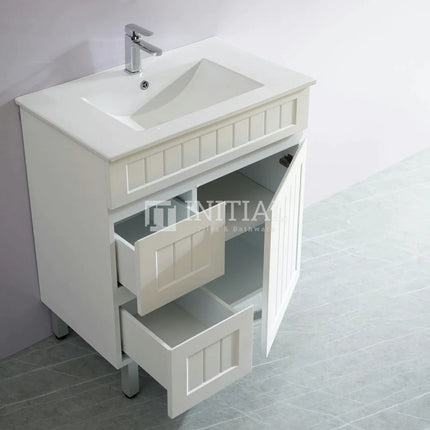 Hampton Modern Shaker Matt White Freestanding Floor Vanity 750W X 460D X 860H ,