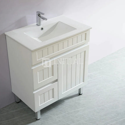 Hampton Modern Shaker Matt White Freestanding Floor Vanity 750W X 460D X 860H ,