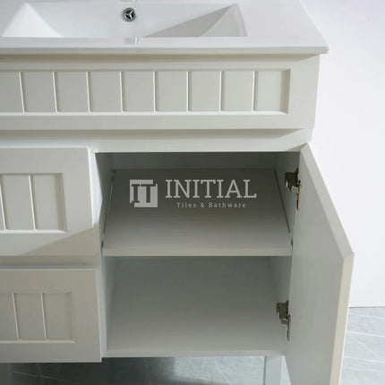 Hampton Modern Shaker Matt White Freestanding Floor Vanity 750W X 460D X 860H ,