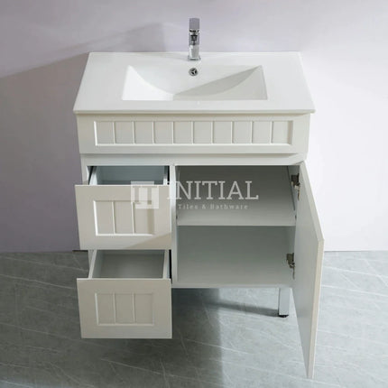 Hampton Modern Shaker Matt White Freestanding Floor Vanity 750W X 460D X 860H ,
