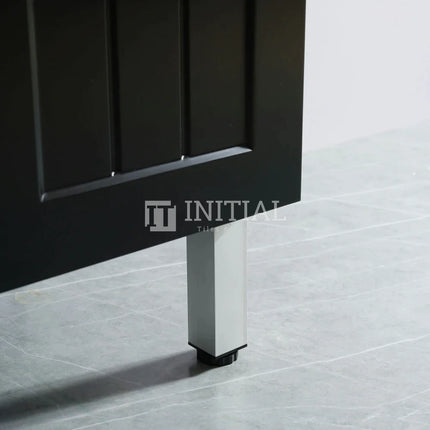 Modern Shaker Matt Black Freestanding Floor Vanity Cabinet & Ceramic Top Right Hand Drawer 750X460X860 ,