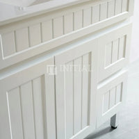 Modern Shaker Matt White Freestanding Floor Vanity Cabinet & Ceramic Top Right Hand Drawer 900X460X860 ,