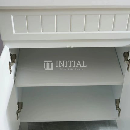 Modern Shaker Matt White Freestanding Floor Vanity Cabinet & Ceramic Top Right Hand Drawer 900X460X860 ,