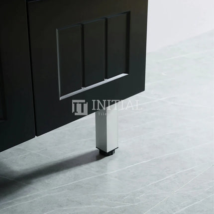 Modern Shaker Matt Black Freestanding Floor Vanity Cabinet & Ceramic Top Right Hand Drawer 900X460X860 ,