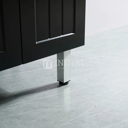 Modern Shaker Matt Black Freestanding Floor Vanity Cabinet & Ceramic Top Left Hand Drawer 900X460X860 ,