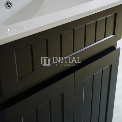 Hampton Modern Shaker Matt Black Freestanding Floor Vanity 600W X460H X860D ,