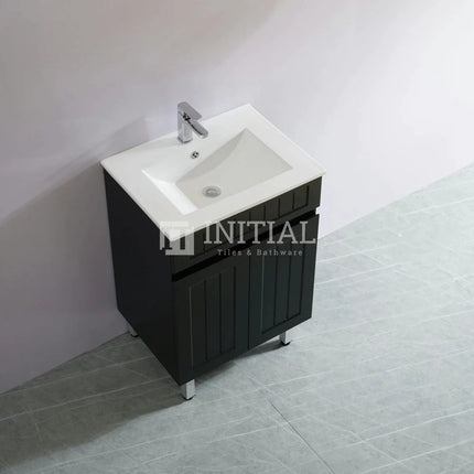 Hampton Modern Shaker Matt Black Freestanding Floor Vanity 600W X460H X860D ,