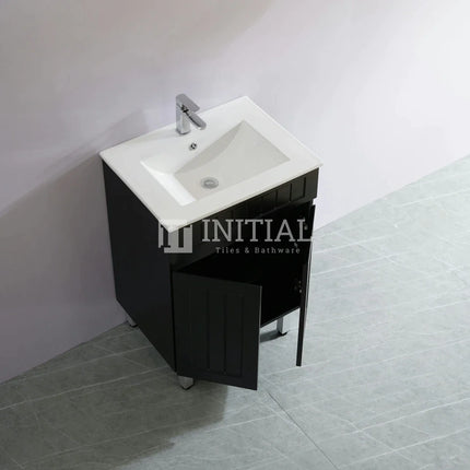 Hampton Modern Shaker Matt Black Freestanding Floor Vanity 600W X460H X860D ,