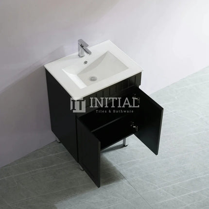 Hampton Modern Shaker Matt Black Freestanding Floor Vanity 600W X460H X860D ,