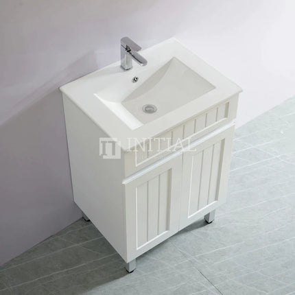 Hampton Modern Shaker Matt White Freestanding Floor Vanity 600W X 460H X 860D ,