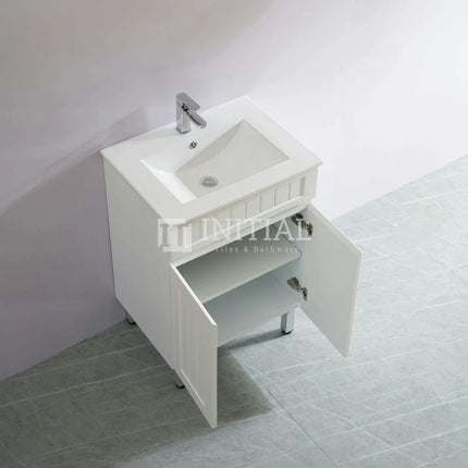 Hampton Modern Shaker Matt White Freestanding Floor Vanity 600W X 460H X 860D ,
