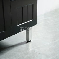 Modern Shaker Matt Black Freestanding Floor Vanity Cabinet & Ceramic Top Double Bowl 1500X460X860 ,