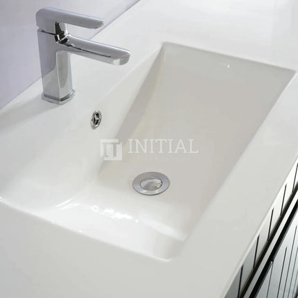 Modern Shaker Matt Black Freestanding Floor Vanity Cabinet & Ceramic Top Double Bowl 1500X460X860 ,