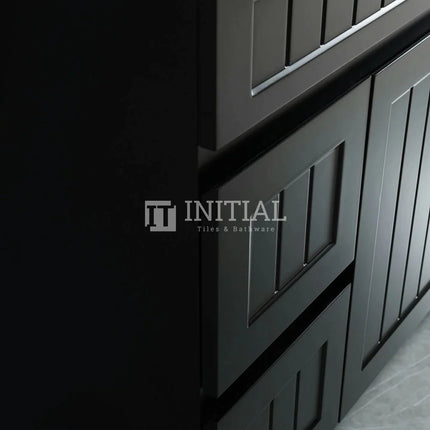 Modern Shaker Matt Black Freestanding Floor Vanity Cabinet & Ceramic Top Single Bowl 1500X460X860 ,