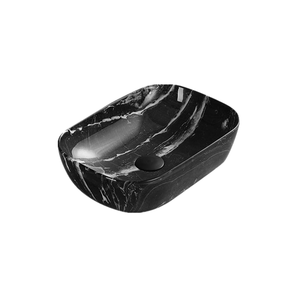 Gloss Rectangle Above Counter Basin Black Marble 455X325X135 ,