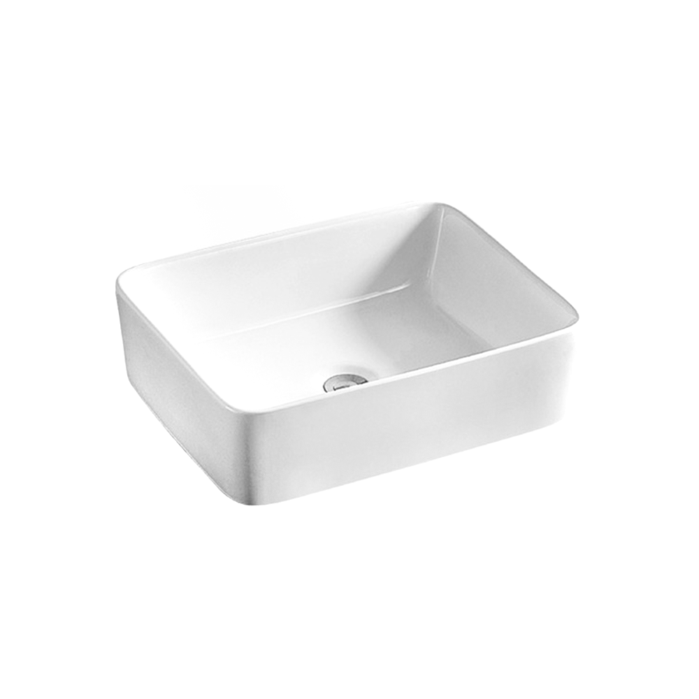 Gloss Rectangle Above Counter Basin White 400X300X130 ,