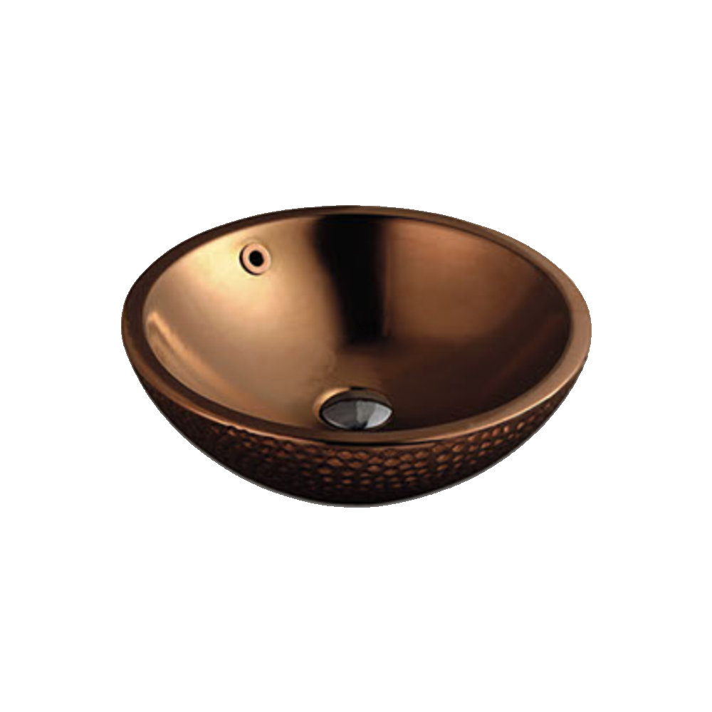 Gloss Round Above Counter Basin Rose Gold 430X430X145 ,