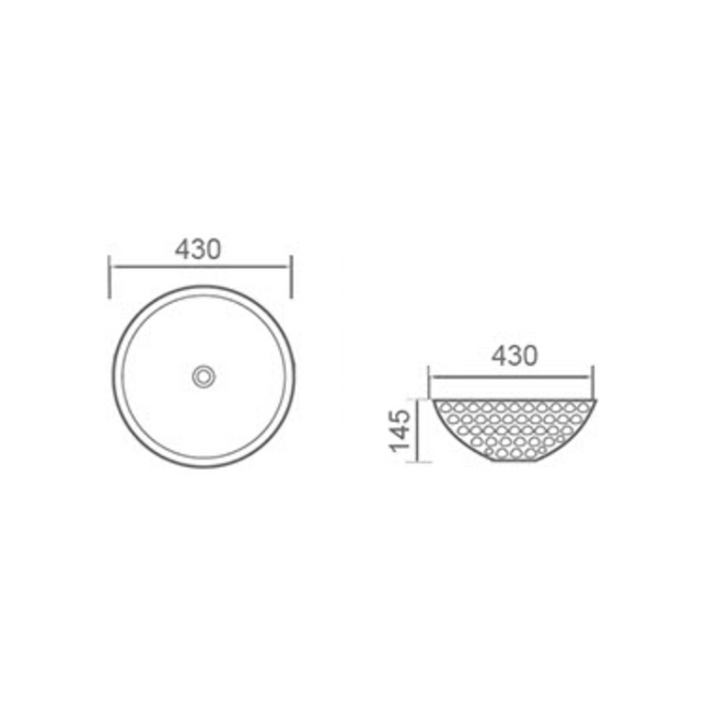 Gloss Round Above Counter Basin Rose Gold 430X430X145 ,