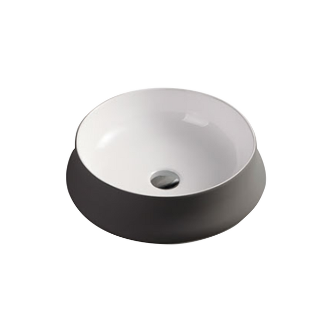 Gloss Round Above Counter Basin Grey Silicone Outside 455X455X155 ,