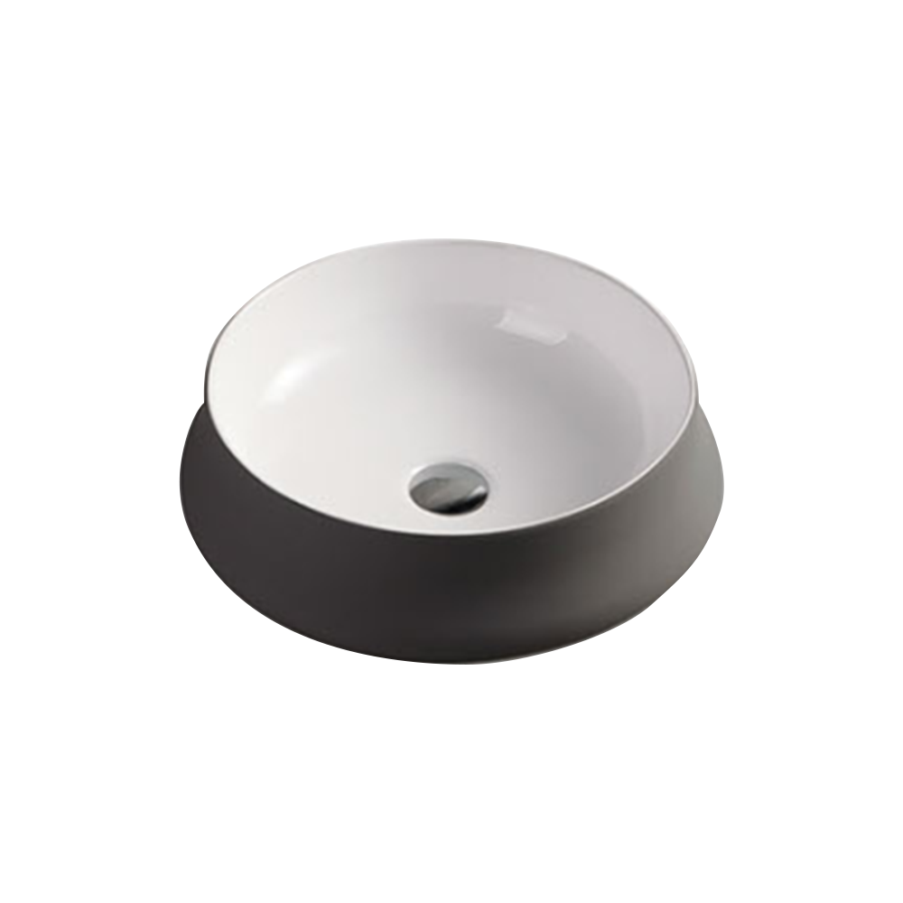 Gloss Round Above Counter Basin Grey Silicone Outside 455X455X155 ,
