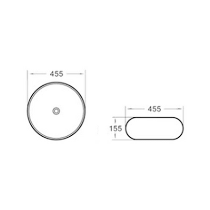 Gloss Round Above Counter Basin Grey Silicone Outside 455X455X155 ,