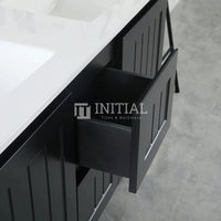 Modern Shaker Matt Black Wall Hung Vanity Cabinet Only & Ceramic Top Available Double Bowl 1190W X 450H X 560D ,