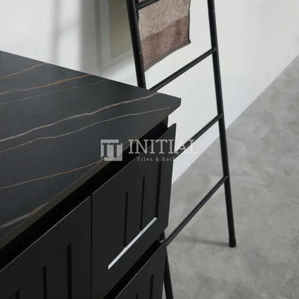 Modern Shaker Matt Black Wall Hung Vanity Cabinet & Ceramic Top Single Bowl 1190W X 450H X 560D ,