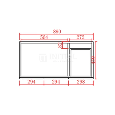 Modern Shaker Matt White Freestanding Floor Vanity Cabinet & Ceramic Top Right Hand Drawer 900X460X860 ,