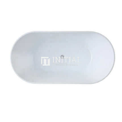 Ally Groove 1700 Gloss White Fluted Freestanding Bathtub, Oval ,