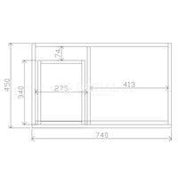 Begin 750 Dark Oak Wood Grain MDF Freestanding Vanity, 1 Solid Door, 2 Drawers ,