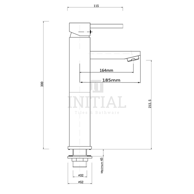 Bathroom Petra Tall Basin Mixer Brushed Yellow Gold ,