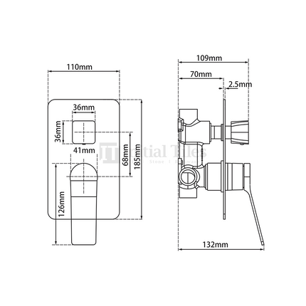Black Bathroom Hash Shower Wall Mixer with Diverter ,
