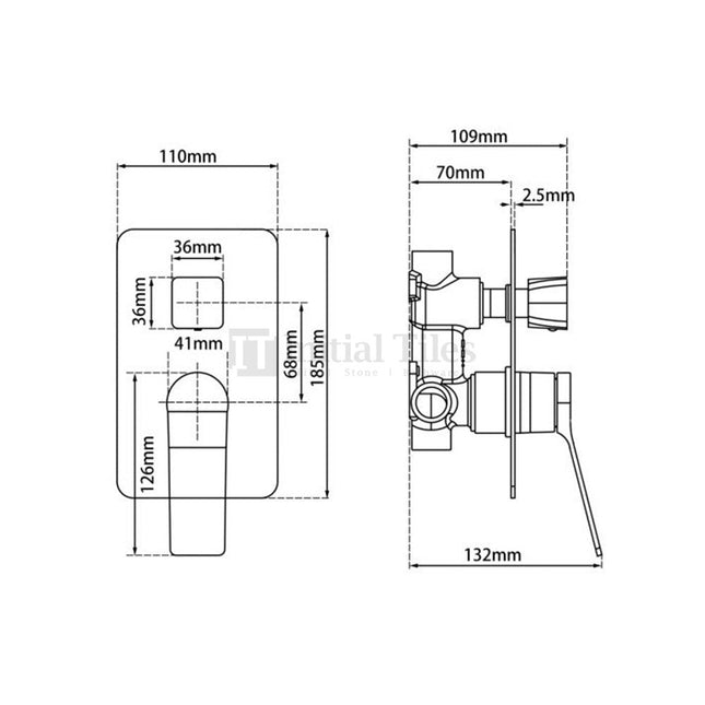 Bathroom Hash Shower Wall Mixer With Diverter Brushed Nickel ,