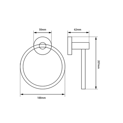 Louis Lever Hand Towel Ring Black ,