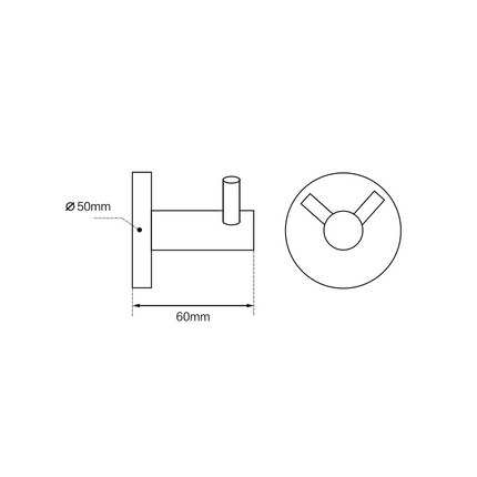 Louis Lever Double Wall Hook Chrome ,