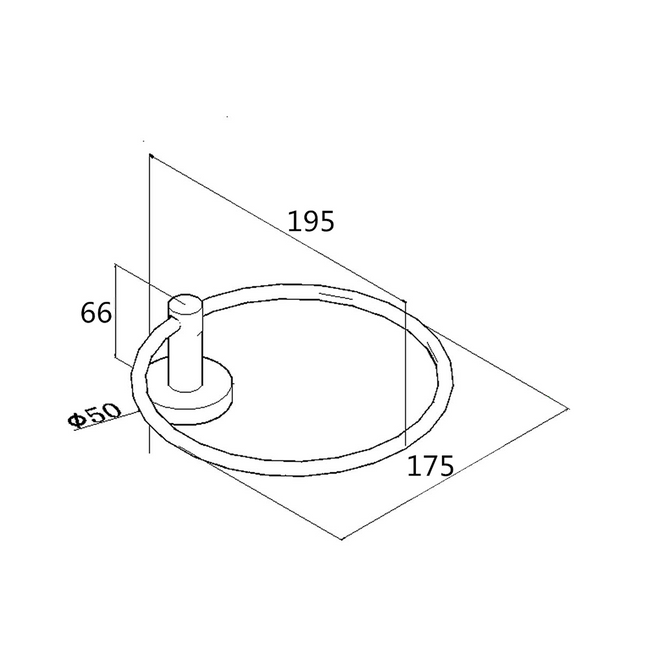 Petra Round Hand Towel Ring Brushed Nickel ,