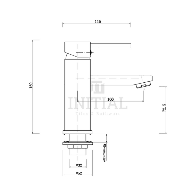 Bathroom Petra Series Basin Mixer Gunmetal Grey ,