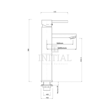 Bathroom Petra Series Tall Basin Mixer Chrome ,