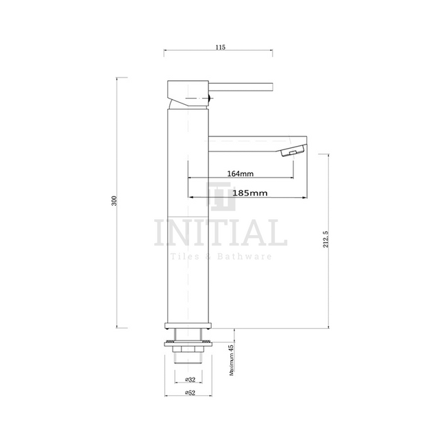 Bathroom Petra Series Tall Basin Mixer Brushed Nickel ,