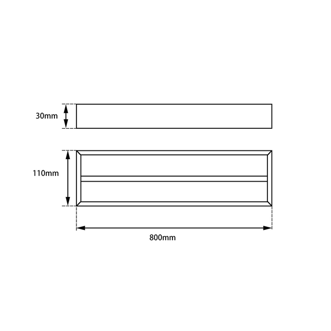 Tera Double Towel Rail 800mm Chrome ,