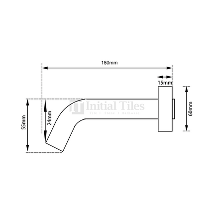 Bathroom Louis Lever Series Curved Bath Wall Spout Chrome ,