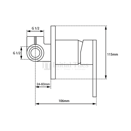 Bathroom Louis Lever Series Shower Wall Mixer Chrome ,
