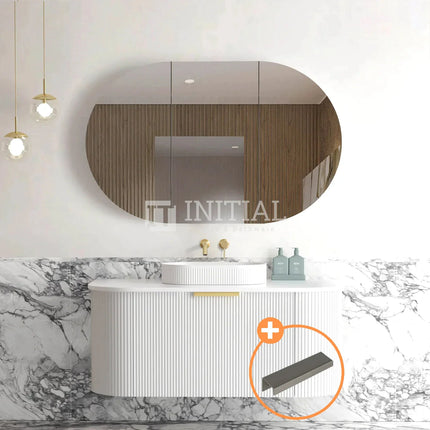 Otti Bondi Wall Hung Curve Vanity with 1 Drawer Matte White 1200X460X450 ,