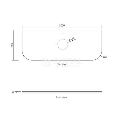 Otti Bondi Wall Hung Curve Vanity with 1 Drawer Matte White 1200X460X450 ,