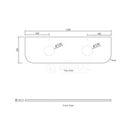 Otti Bondi Wall Hung Curve Vanity with 2 Drawers Black Oak 1500X450X450 ,