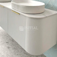 Otti Bondi Wall Hung Curve Vanity with 2 Drawers Matte White 1500X450X450 ,